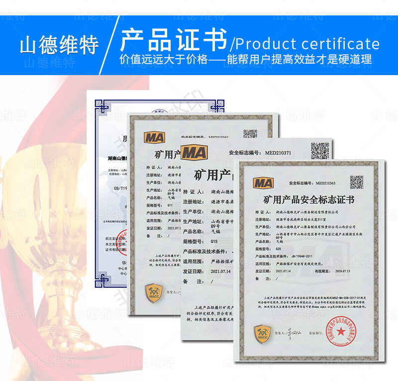 G11氣鎬產(chǎn)品證書